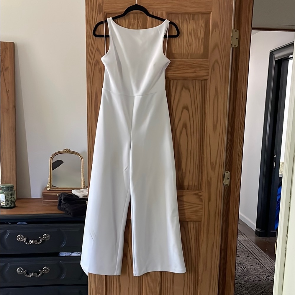 Abercrombie & Fitch White Wide-Leg Jumpsuit